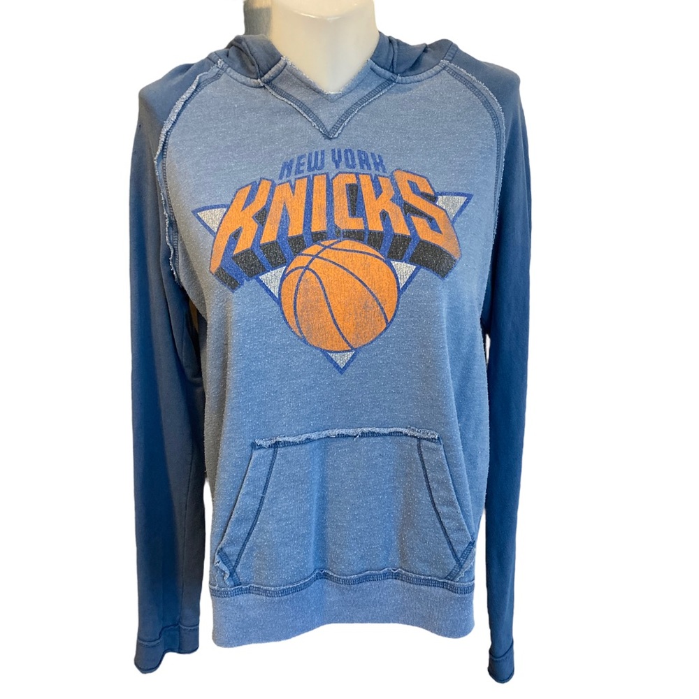 New York Knicks hooded sweatshirt blue size L large Distant Replays Women's